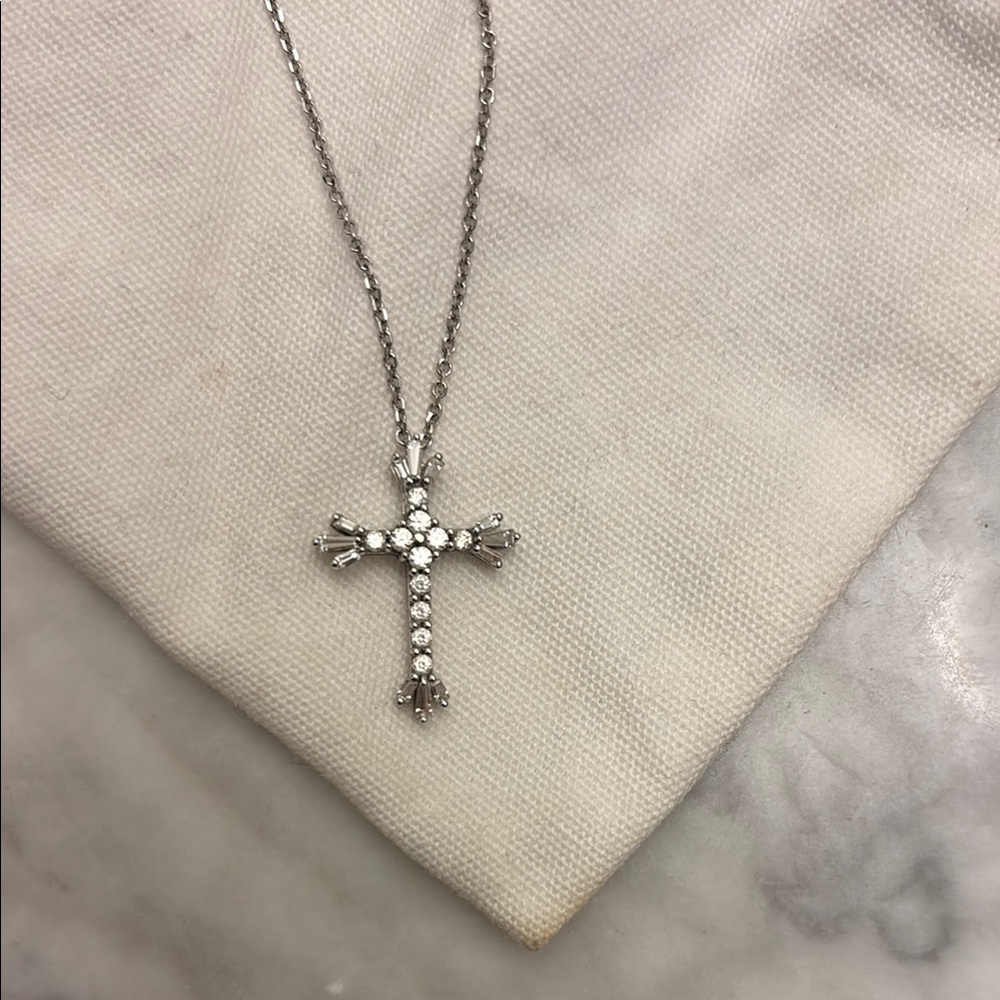 Cubic zirconia Cross Pendant Necklace
